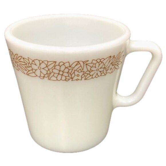 Pyrex Woodland 1410 Milk Glass D Handle Replacement Coffee Cup - Picture 1 of 10